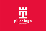 pillar castle logo icon vector isolated