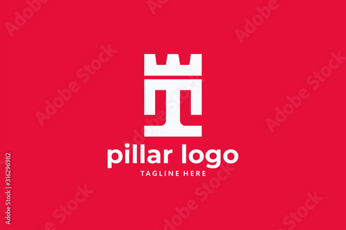 pillar castle logo icon vector isolated