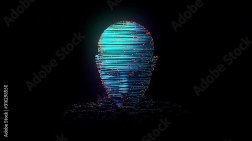 Artificial Intelligence Digital Technology Human Mind Person Face Fiction 3d Animation