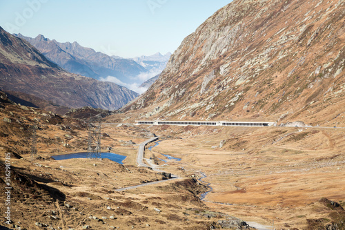 Nice places on Gotthard mountain pass, Switzerland photo