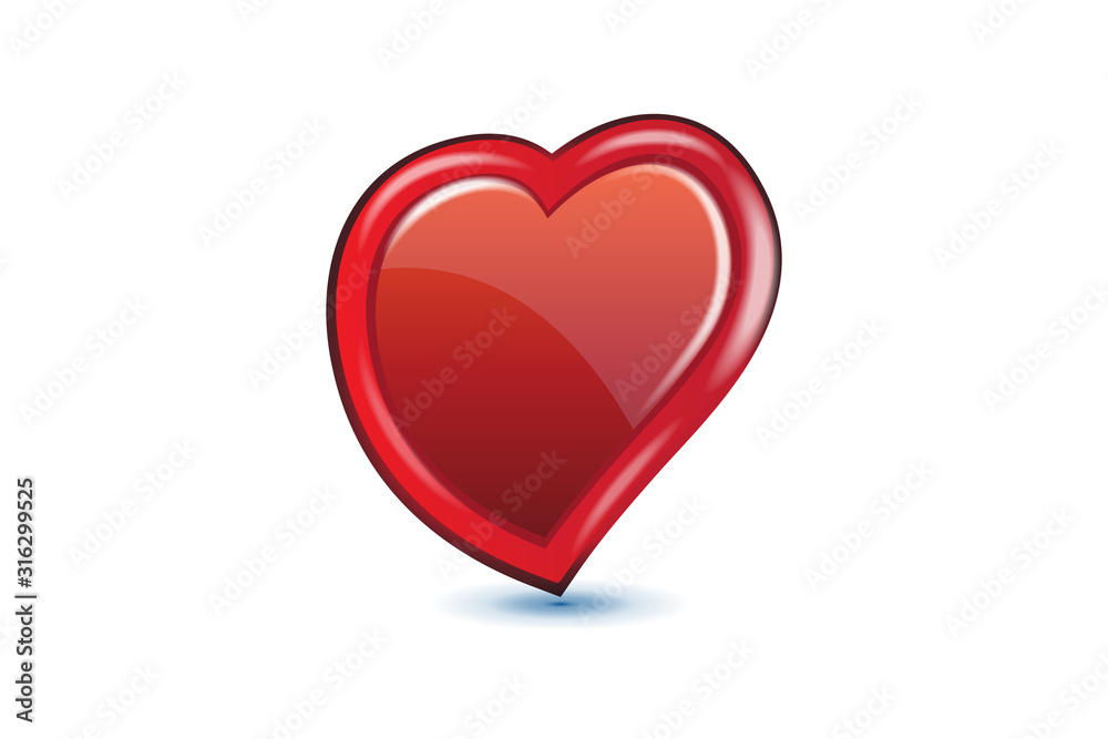 Love heart. Valentines symbol vector design