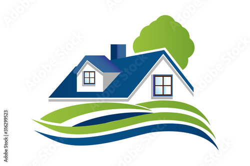 Real estate house logo vector
