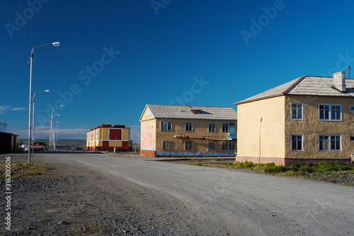Street and buildings in the village of Tavayvaam, located in the suburbs of Anadyr. Chukotka, Far East of Russia. © Andrei Stepanov