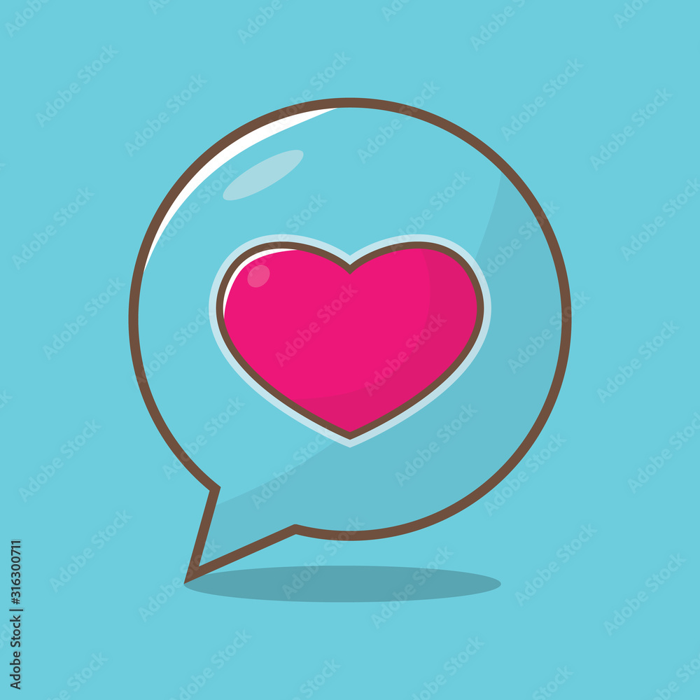 chat bubbles with hearts icon - Illustration vector chat bubbles with hearts icon - Illustration vector