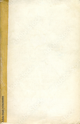 Paper texture. Old book cover. Rough faded surface. Blank retro page. Empty place for text. Perfect for background and vintage style design.