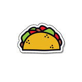 taco doodle icon, vector illustration