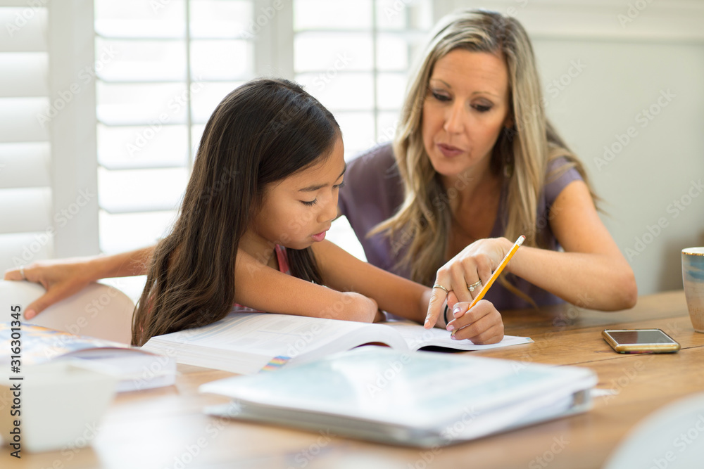 Teacher Helping Her Student With Her Homework Teacher Helping Her Student With Her Homework