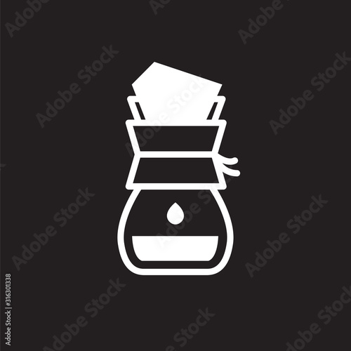 wave pour over coffee maker icon, vector illustration