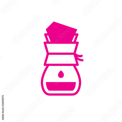 wave pour over coffee maker icon, vector illustration