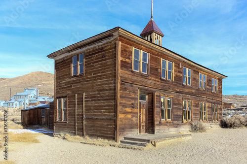 abandoned catholic school in Bodie, California photo