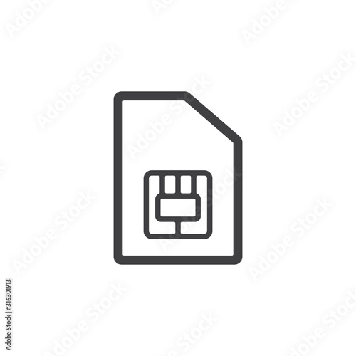 sim card icon, chip icon, card icon