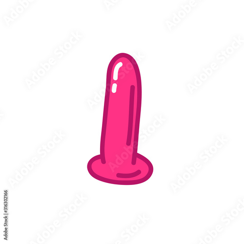 dildo sex toy doodle icon, vector illustration