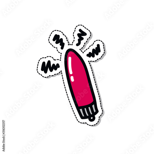 vibrator sex toy doodle icon, vector illustration