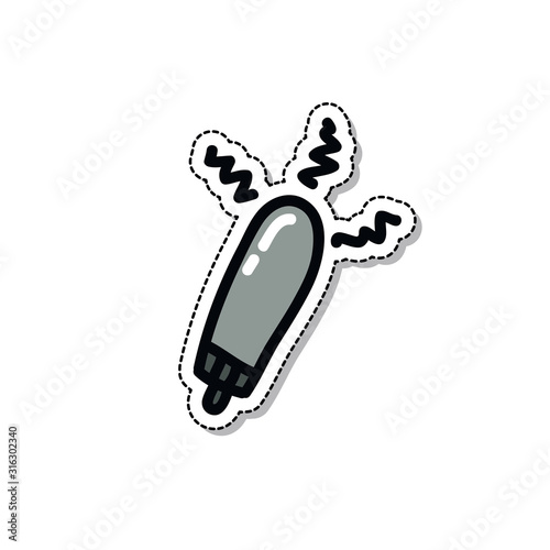 vibrator sex toy doodle icon, vector illustration