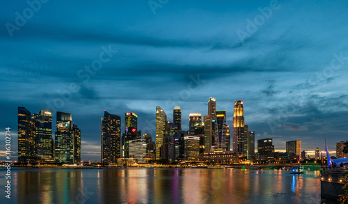 Singapore skyscrapers at magic hour