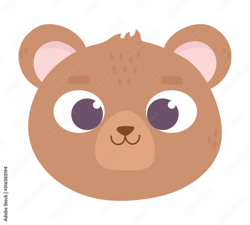 cute animal little bear teddy face cartoon icon cute animal little bear teddy face cartoon icon