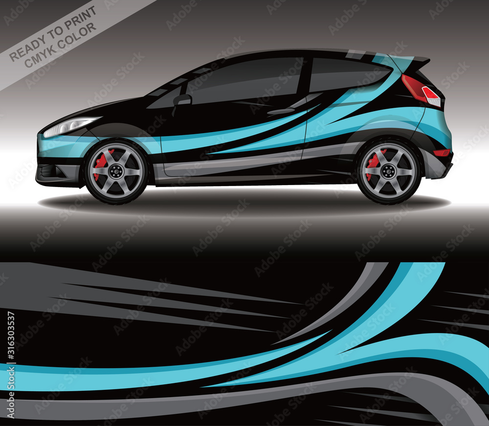 Car wrap decal design vector, custom livery race rally car vehicle sticker and tinting.