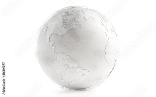 white planet earth design 3d-illustration. elements of this image furnished by NASA #316304577