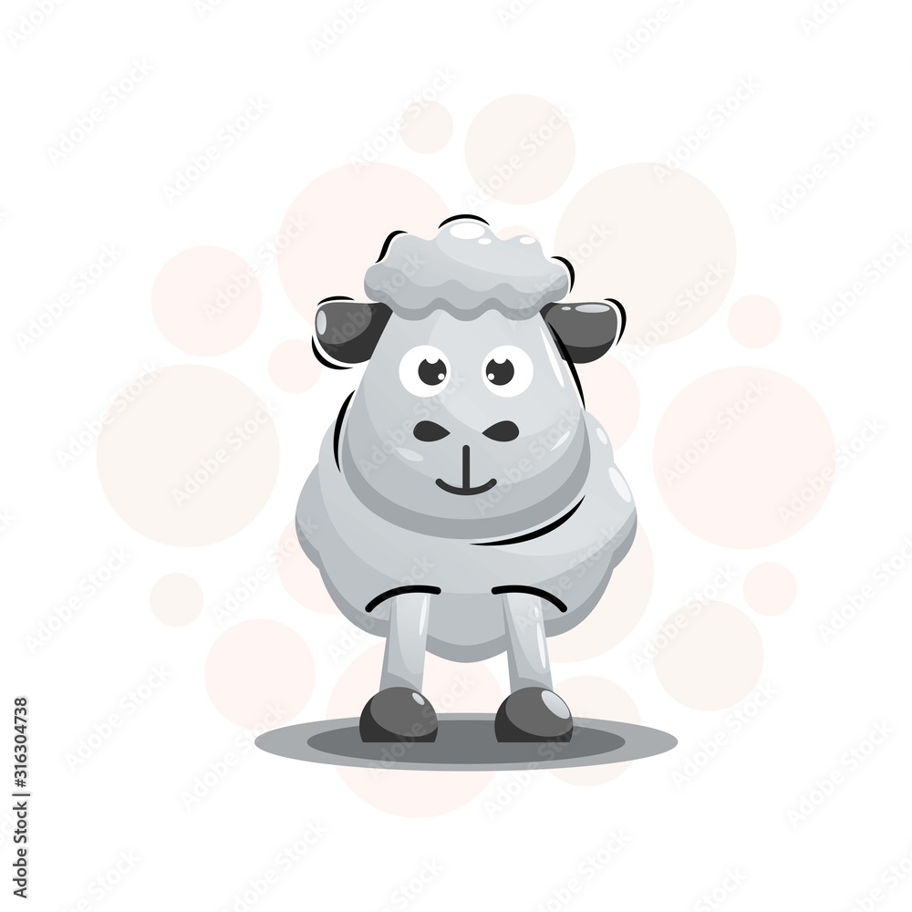 Cute animal little sheep illustration Premium Vector