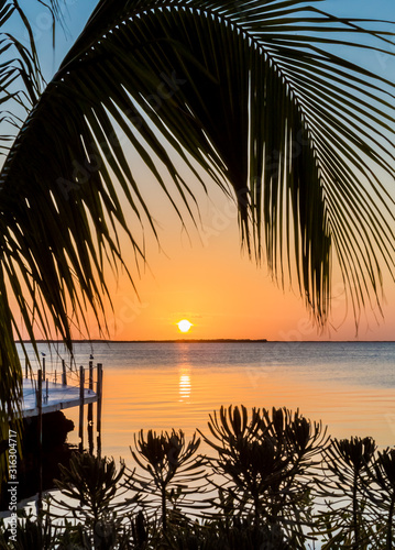 Scenic tropical Florida keys sunset