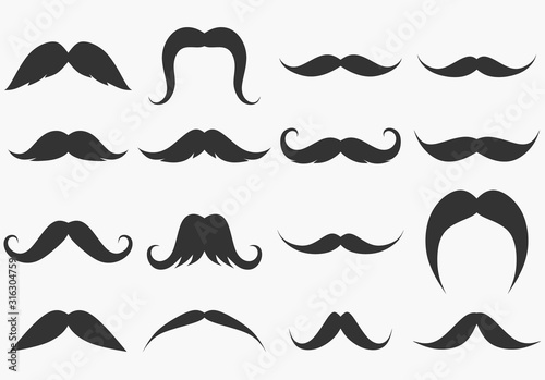 set of hipster mustache, vector