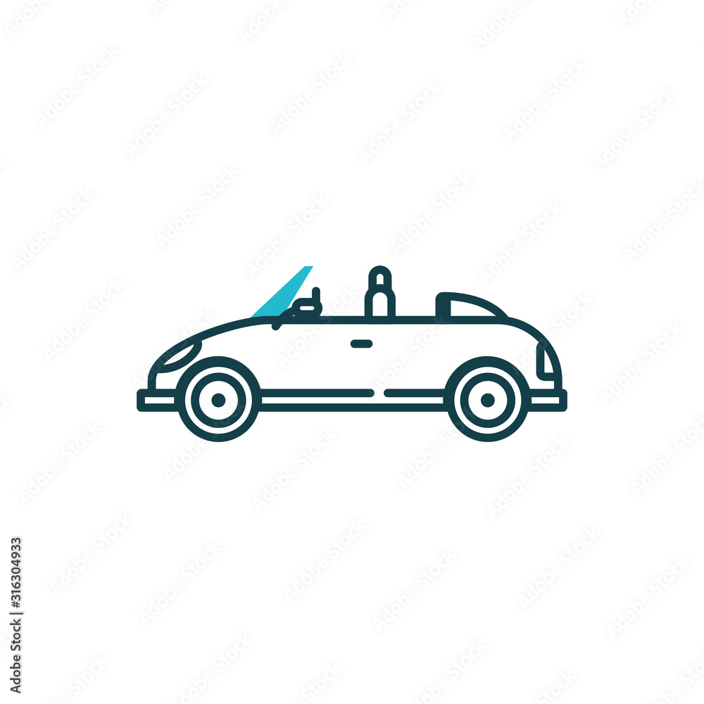 Isolated roadster car vehicle vector design