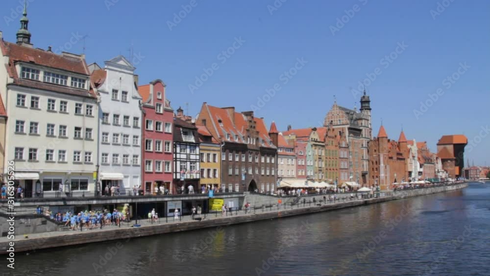 Colorful Buildings Lining the Motlowa River in Gdansk, Poland Colorful Buildings Lining the Motlowa River in Gdansk, Poland