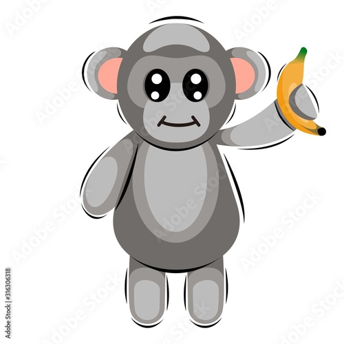 adorable cute monkey mascot premium vector