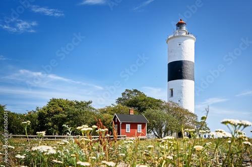 The Lighthouse Lange Jan at the south cape of swedish island Oland in the Baltic Sea. photo
