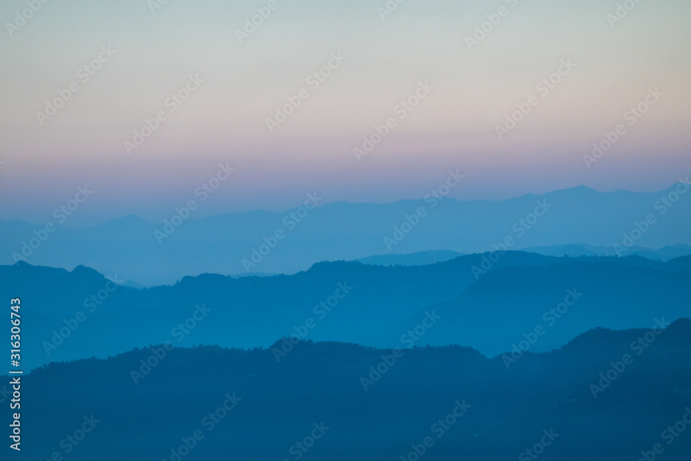 Sunset over the Misty Mountains