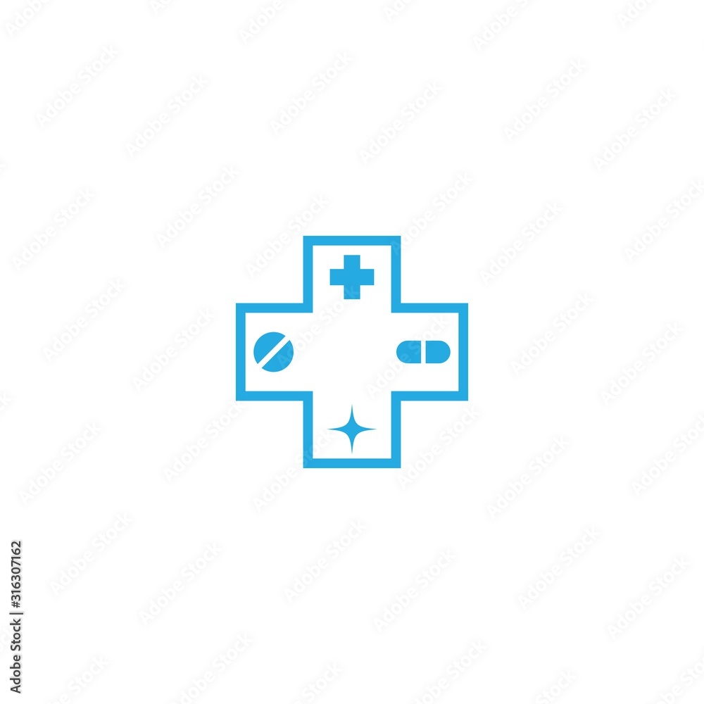Fototapeta premium Medical cross logo template vector icon design