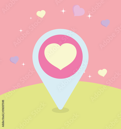 happy valentines day, pointer location love heart passion