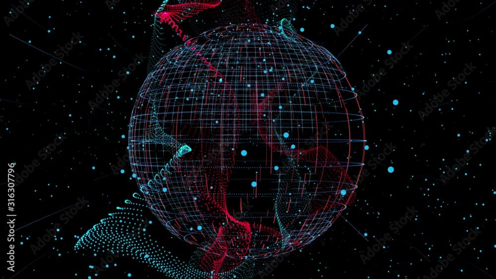 3D rendering,Global network technology communication, big data transmission and data storage, earth technology