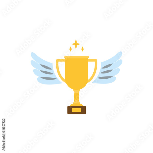 Isolated trophy with wings vector design