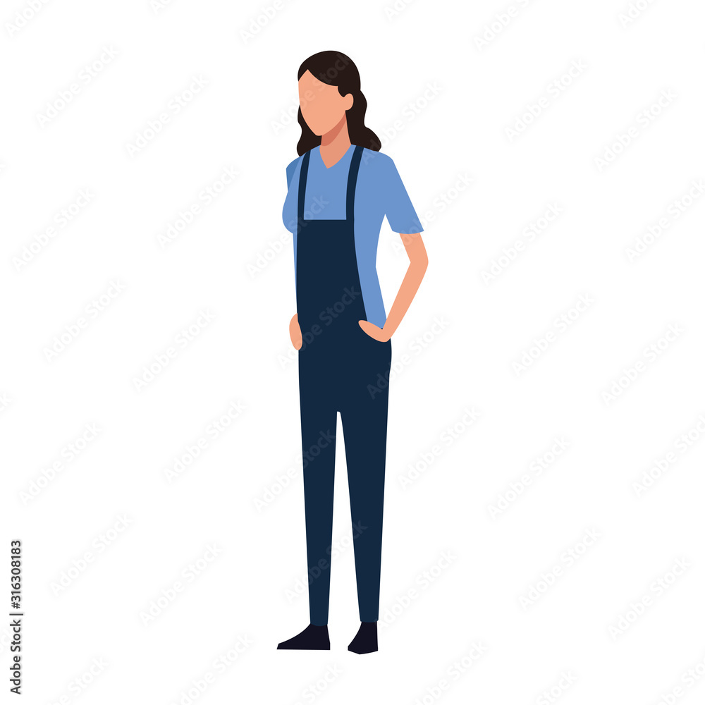 avatar woman standing wearing casual clothes, colorful design avatar woman standing wearing casual clothes, colorful design