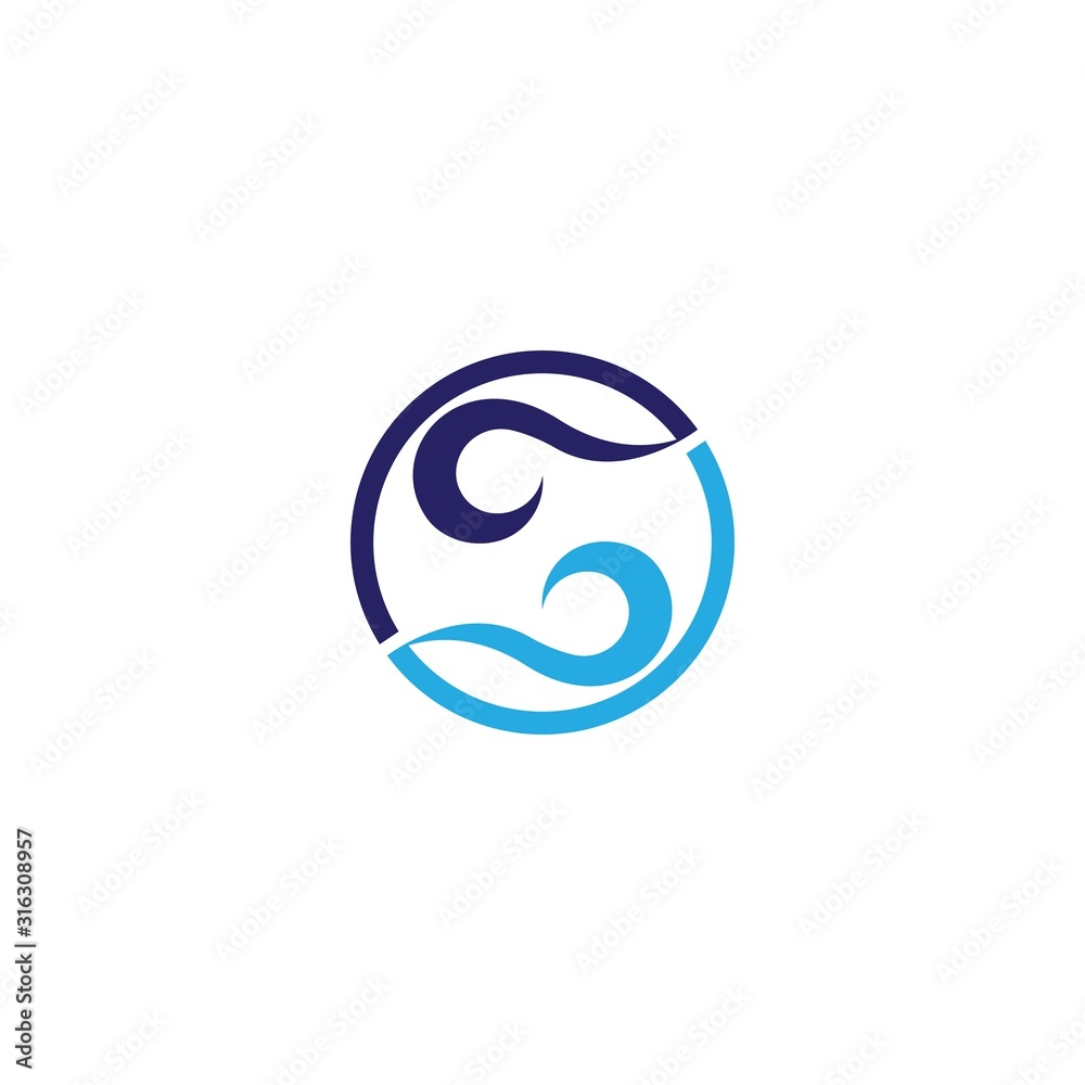 Obraz premium Water wave logo template vector icon design