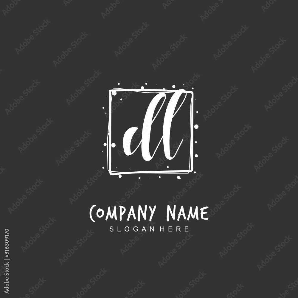 Handwritten initial letter D L DL for identity and logo. Vector logo template with handwriting and signature style. Handwritten initial letter D L DL for identity and logo. Vector logo template with handwriting and signature style.