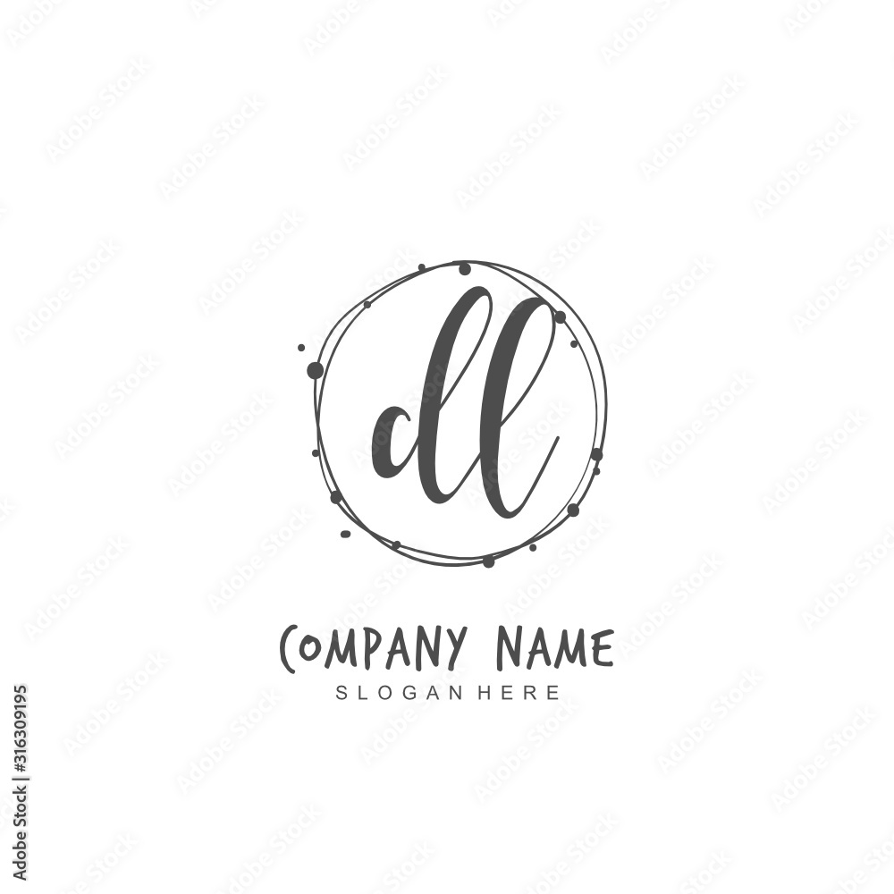 Handwritten initial letter D L DL for identity and logo. Vector logo template with handwriting and signature style. Handwritten initial letter D L DL for identity and logo. Vector logo template with handwriting and signature style.