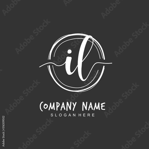 Foto Handwritten initial letter AI L IL for identity and logo