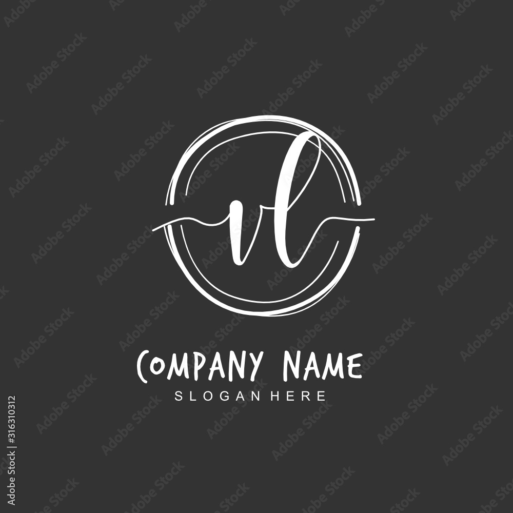 Handwritten initial letter V L VL for identity and logo. Vector logo template with handwriting and signature style. Handwritten initial letter V L VL for identity and logo. Vector logo template with handwriting and signature style.