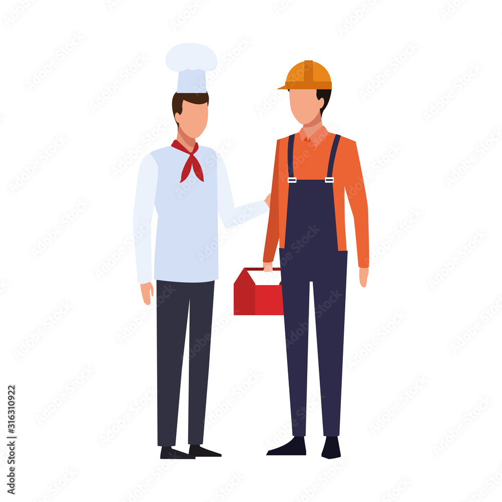 avatar chef and builder standing avatar chef and builder standing