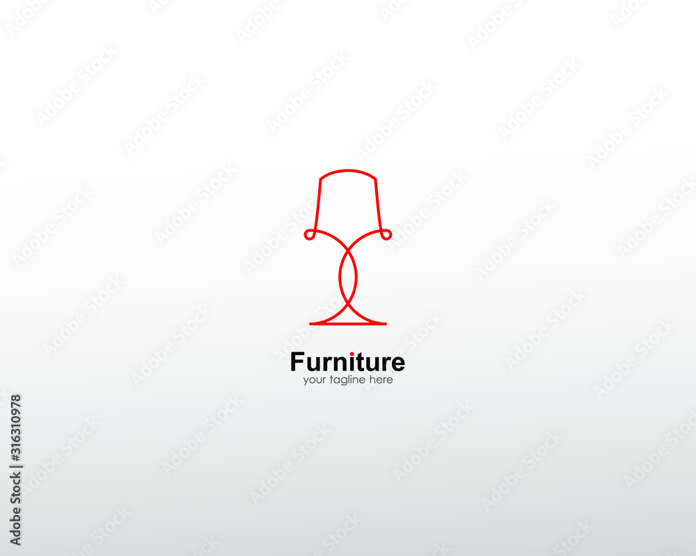 abstract furniture logo, with art lines. modern templates. for company and graphic design. logo icon of chair, lamp, table, wardrobe. abstract furniture logo, with art lines. modern templates. for company and graphic design. logo icon of chair, lamp, table, wardrobe.