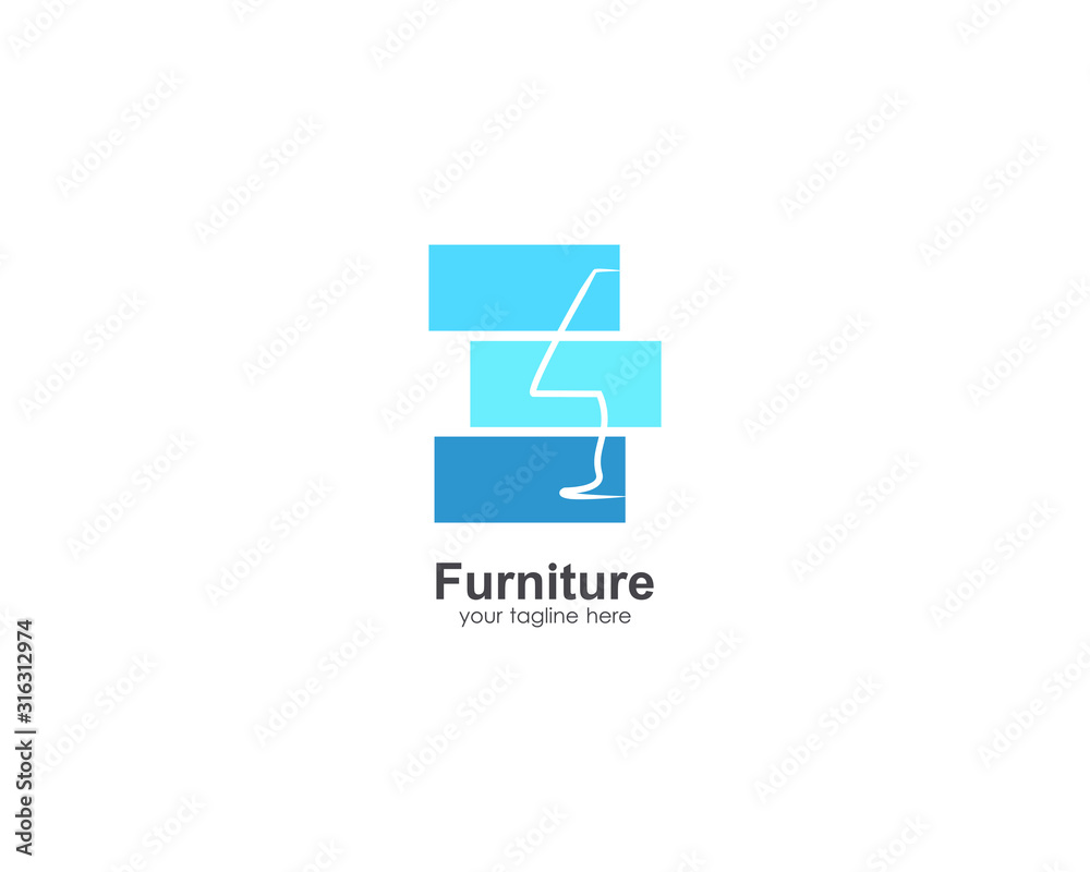 Modern logo furniture design. Template with abstract concept. unique and simple logo. for furniture company and graphic design. vector illustration Modern logo furniture design. Template with abstract concept. unique and simple logo. for furniture company and graphic design. vector illustration