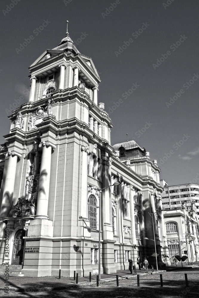 Porto Alegre, Rio Grande do Sul. Brazil -December 20, 2019:   Rio Grande do Sul Museum of Art  Memorial in historic city center  on the customs square
