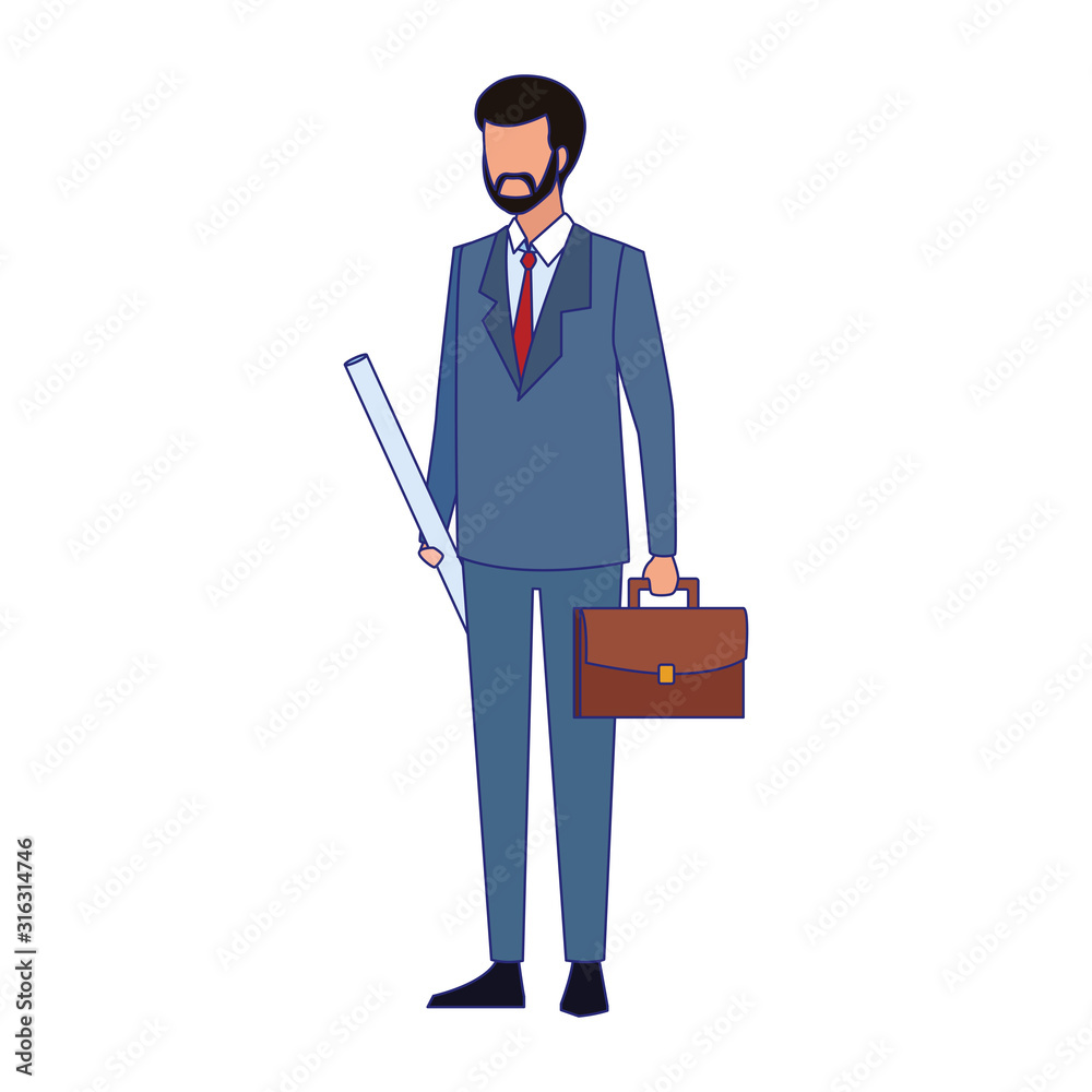 avatar businessman holding a portfolio avatar businessman holding a portfolio