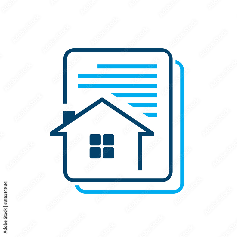home house report logo design with property and paper symbol icon vector home house report logo design with property and paper symbol icon vector
