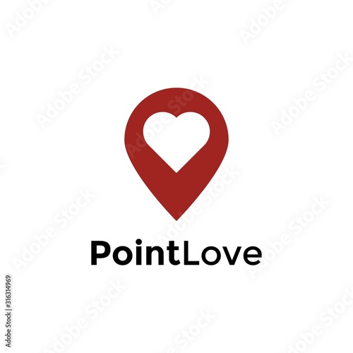 Pointer gps map with heart