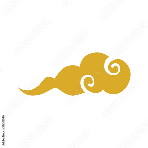 cloud style chinese isolated icon