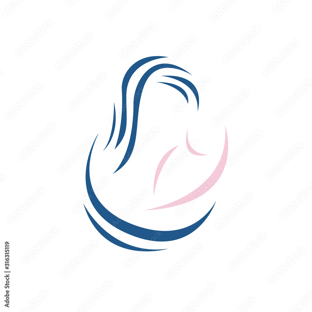 silhoutte of love mother and baby logo vector graphic concept silhoutte of love mother and baby logo vector graphic concept