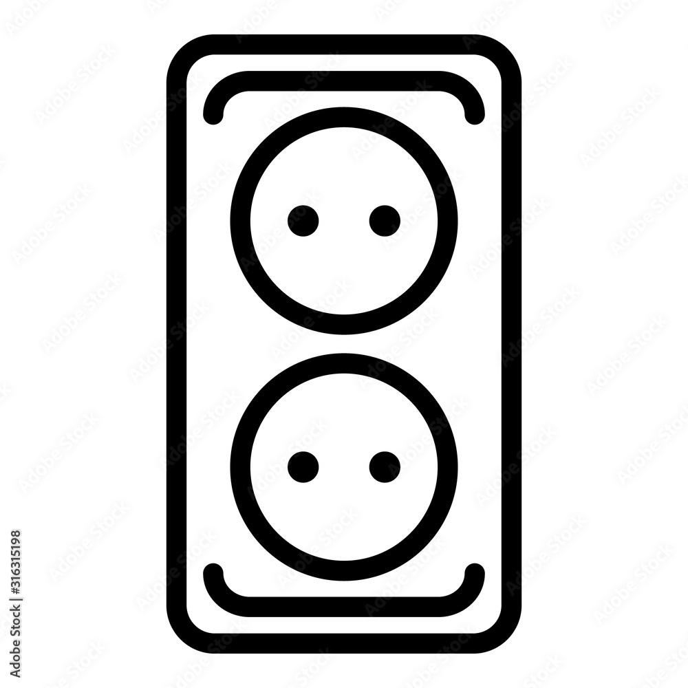 European socket icon. Outline european socket vector icon for web design isolated on white background European socket icon. Outline european socket vector icon for web design isolated on white background